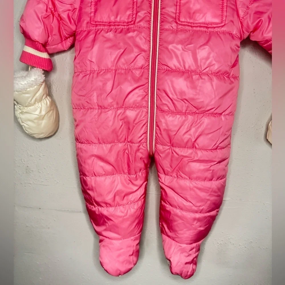 URBAN REPUBLIC Baby Girl's Hooded Faux Shearling Lined Footie 0-3 months